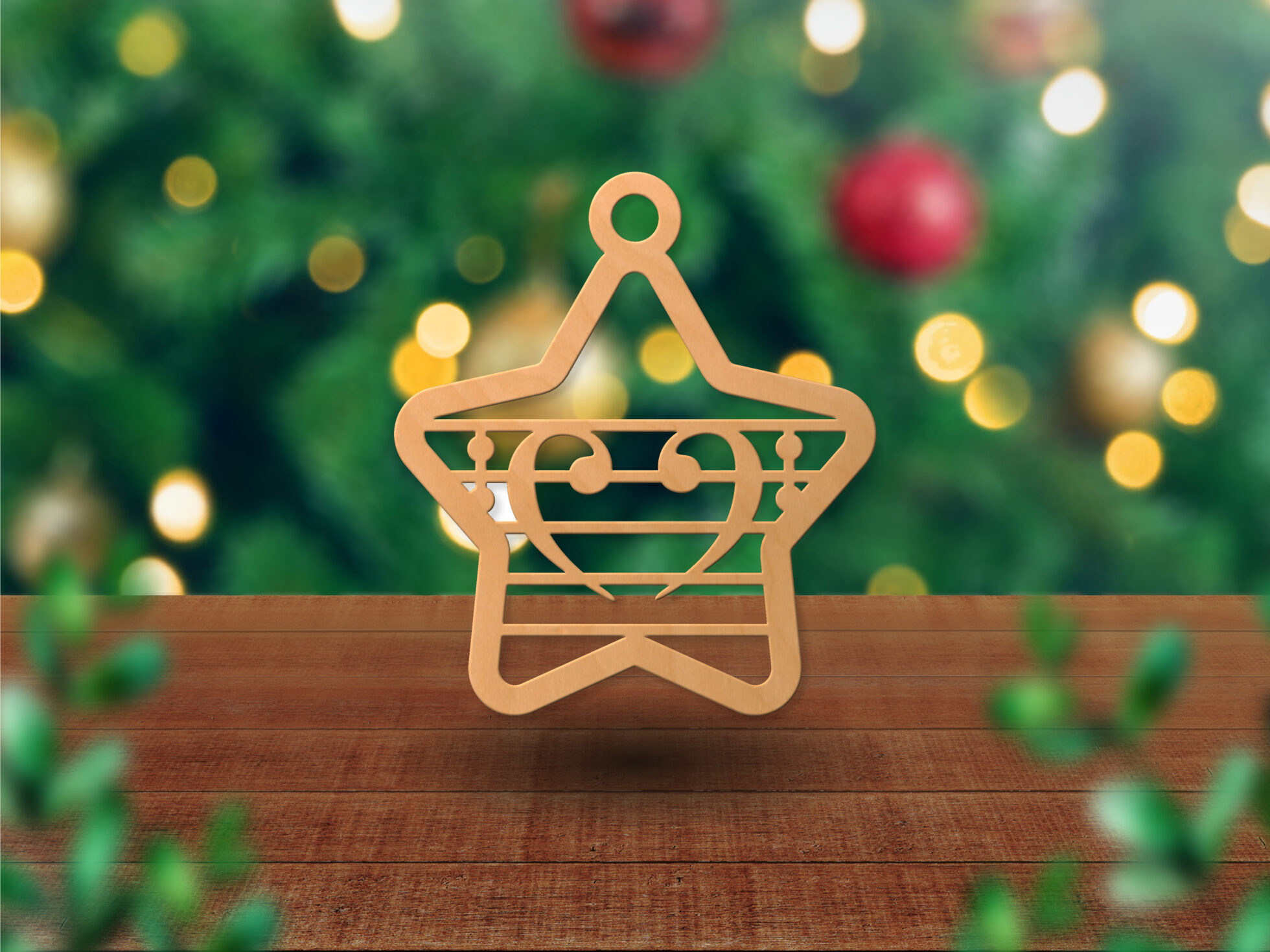 Geschenkanhänger mit Bassschlüsselherz in Sternform